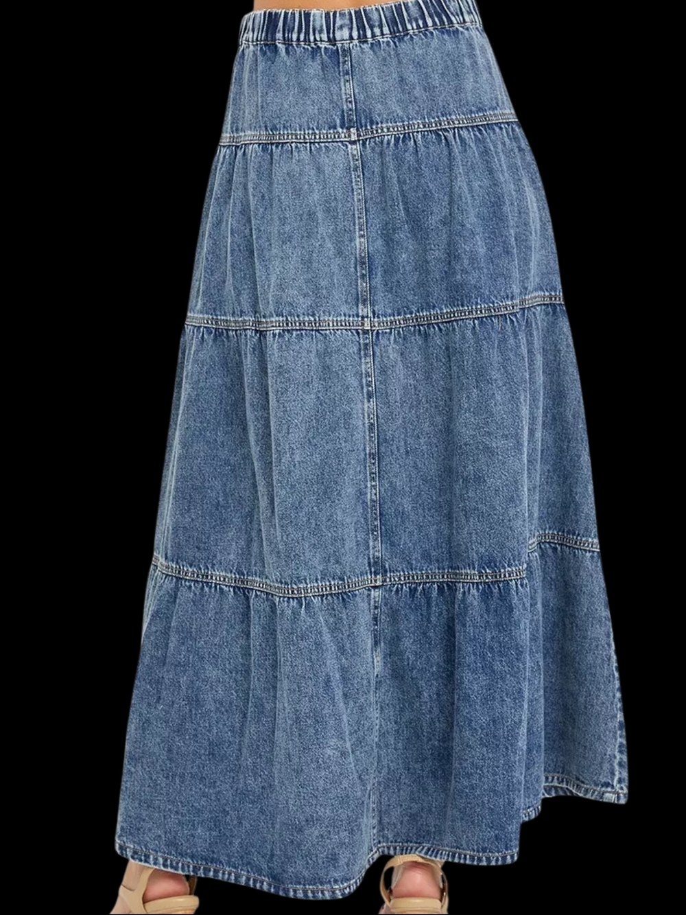 RISEN High Rise Ruffle Long Skirts - Picture 3 of 3